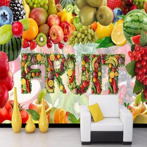 Dropship Colomac Custom 3d Mural Wallpaper Fresh Fruits Vegetables Grape Banana Wallpaper Kitchen Restaurant Mural Papier Peint