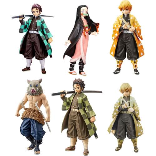 Demon Slayer Kimetsu No Yaiba Figure Tanjiro Kamado Ninja Figurine Toy Durable Cute Cool Anime Character Model Action Toys