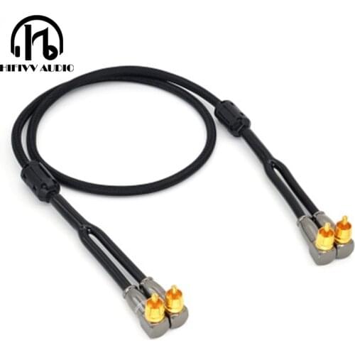 Hifi Curved plug RCA cable for CD audio power amplifier cable and audio speaker
