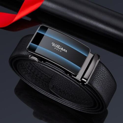 Color fashion belt automatic buckle cowhide mens belt formal trouser belt
