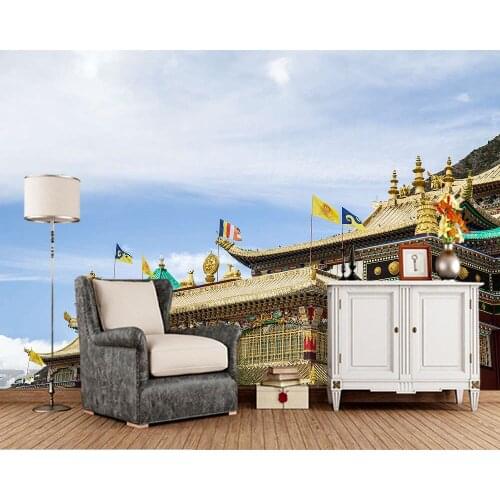 Papel de parede Tibetan Buddhist architecture 3d wallpaper mural,living room bedroom wall papers home decor restaurant mural