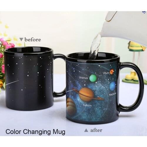 Newest Style Ceramic Cups Changing Color Mug Milk Coffee Mugs Friends Gifts Student Breakfast Cup Star Solar System Mugs