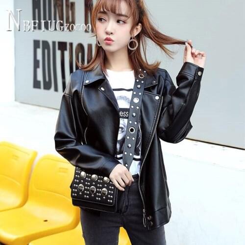 2020 New Autumn Easy To Match Women Pu Leather Coat Slim Zipper Female Jacket