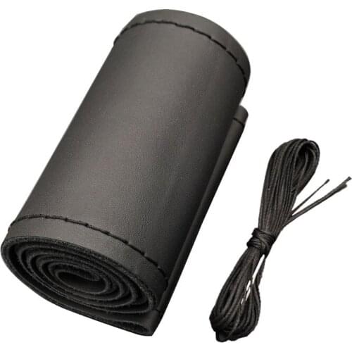 15 Inch 100% Cowhide Braid with Needles Thread Genuine Leather Car Steering Wheel Cover Soft Anti Slip for Mazda Cx5