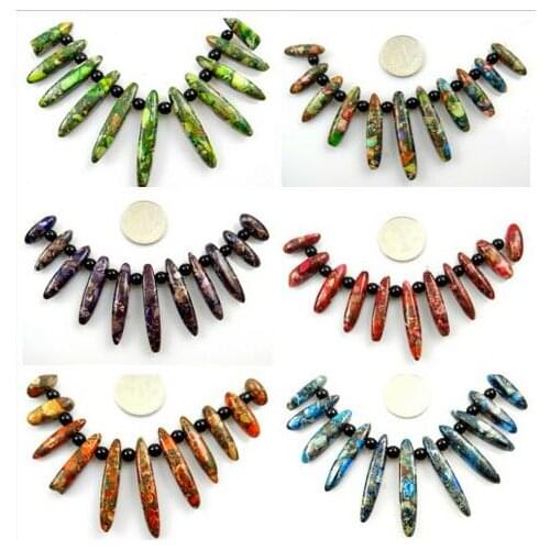 Wholesale 11PCS fashion Beautiful orange Sea SEDIMENT stone Handmade Gem Jewellery Necklace L1