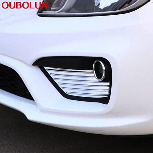 OUBOLUN ABS Chrome For Kia RIO K2 2017 Car Exterior Styling Front Rear Fog Light Lamp Cover Trim Frame