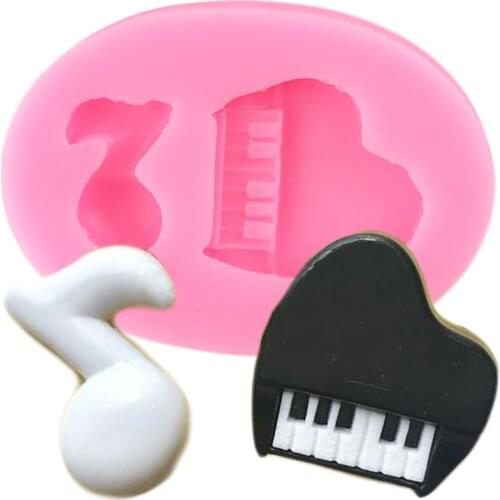 Piano Music Note Silicone Molds Cupcake Topper Fondant Cake Decorating Tools Cookie Candy Resin Clay Chocolate Gumpaste Mould