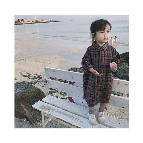 Girl Dress Toddler Clothes Kids Dresses for Girls Baby Cotton Long Shirt Dress for Baby Girl Clothing Children Plaid Casual Tops
