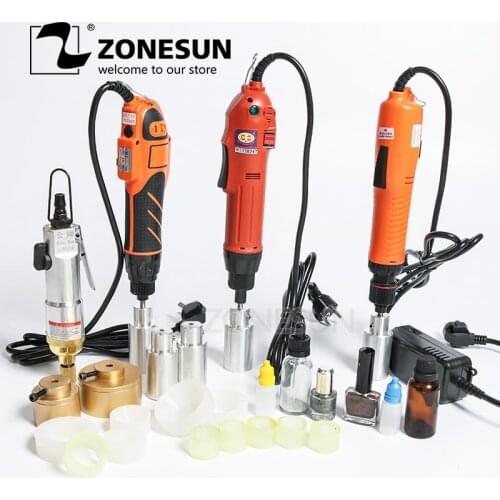 ZONESUN Portable Hand Held Electric Bottle Capping Machine Automatic With Security Ring Plastic Bottle Capper Capping Tool