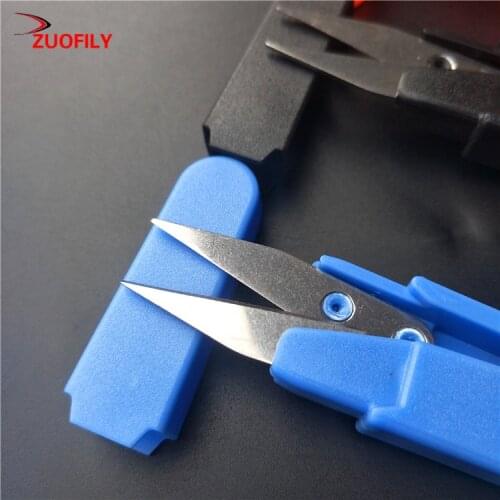 Portable Fishing Scissors Plastic Handle with covers stainless steel Capped Line Cutter Scissor Cord Sewing Fishing Tackle Tool