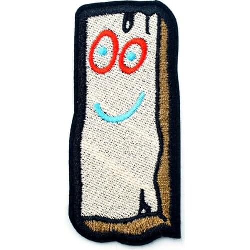 Wood Brick Size:3.8x8.9cm Iron On Patch Embroidered Applique Sewing Clothes Stickers Garment Apparel Accessories Badges
