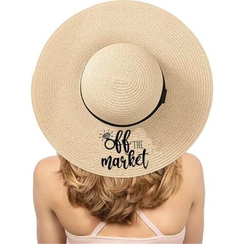 Off The Market beach hat Engagement Wedding Bride To Be Fiance future Mrs Bridal shower bachelorette party Honeymoon travel gift