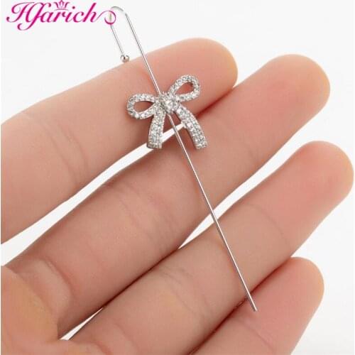 Bohemian Temperament Bow-knot Geometry Ear Wrap Crawler Hook Earrings For Women Ear Accessories Long Ear Cuff Jewelry Gifts