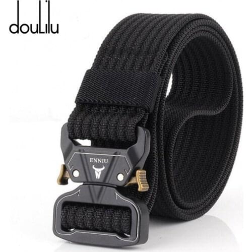 Wide 3.8cm Tactical Belt Army Military Nylon Belt Mens High Quality Strap Metal Buckle Ceinture Outdoor Combat Training Belt