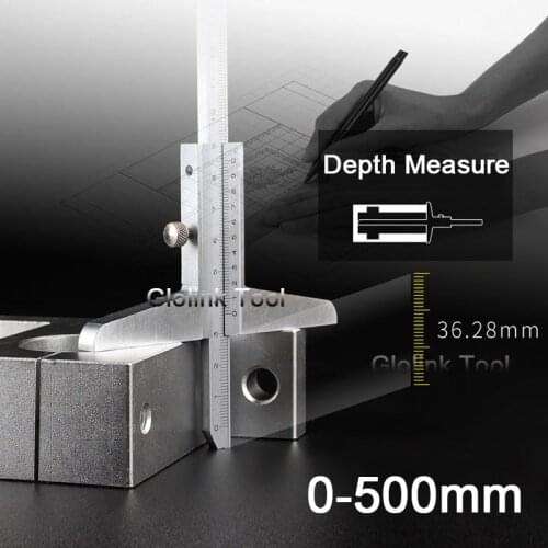 Vernier Caliper Depth 0-500mm/0.02mm Carbon Steel Metric Rule Gauge Micrometer Measure Tools With Storage Box