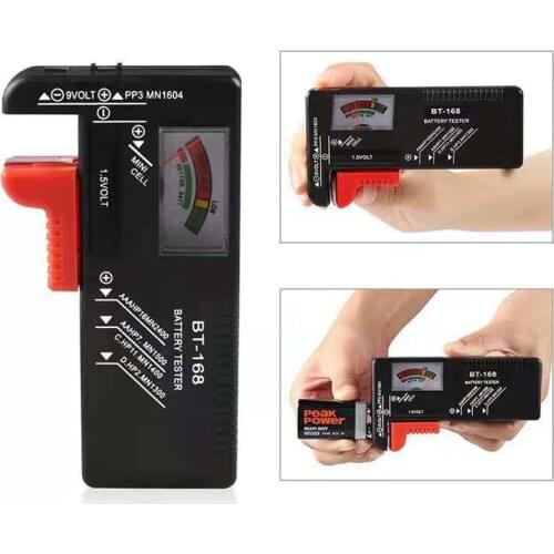 BT-168 AA/AAA/C/D/9V/1.5V voltage tester checker battery universal button battery color code meter indicator BT168 power Supply