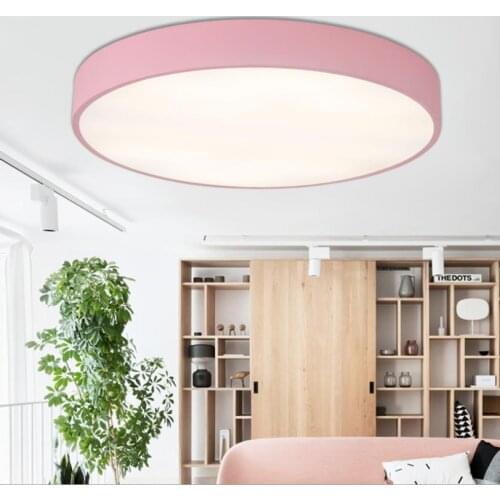 LED color macaron ceiling lamp Nordic round simple led children warm creative balcony bedroom ceiling lamp
