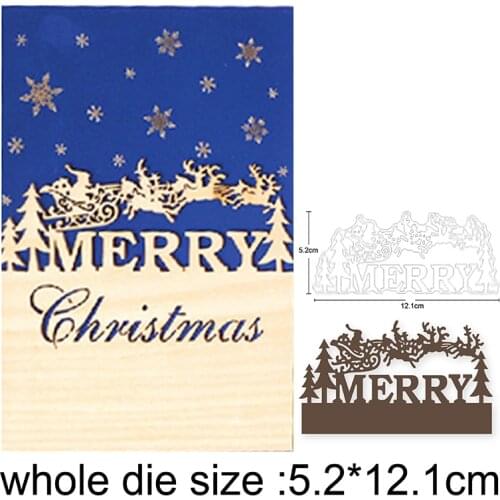 2020 New Christmas Santa pulling Sleigh Metal Cutting Dies Stencils For DIY Scrapbooking Paper Card Embossing Die Cut Craft Dies