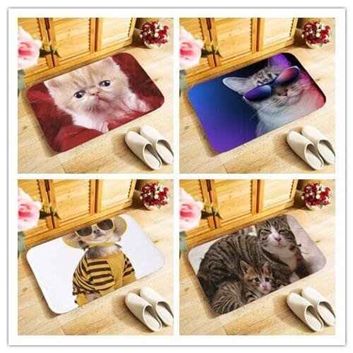 40x60cm outdoor entrance doormat cute cat art photo print small area rug for bedroom kitchen hallway doormat anti-slip door mat