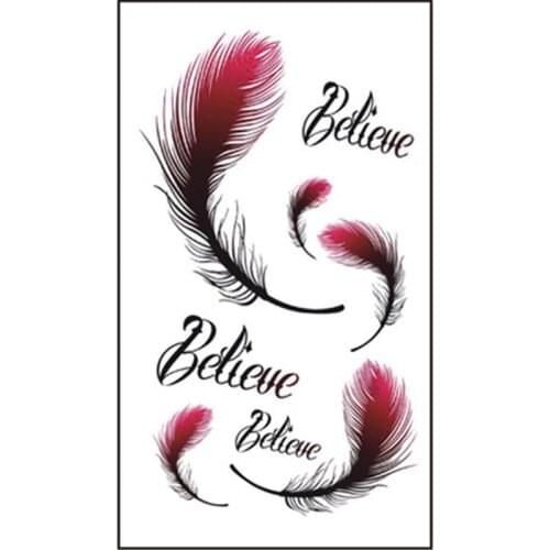 5PCS/lot Temporary Tattoo Sticker Feather Boday Stickers Waterproof Environmental Protection Stage Props Art Makeup Stickers