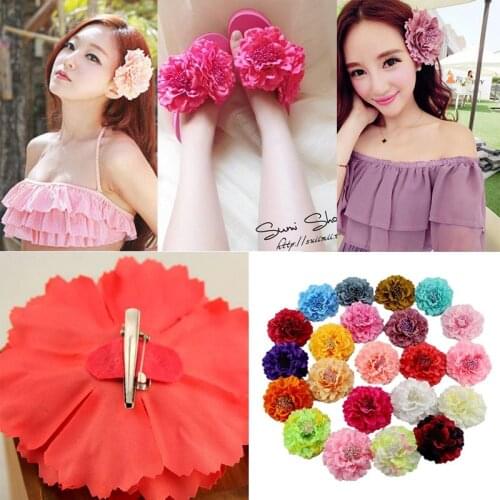 1pc Womens Girls Artificial Flower Hair Pin Hair Clips Brooch Pin Wedding Bridal Beach Summer Headwear Hair Accessory Barrettes
