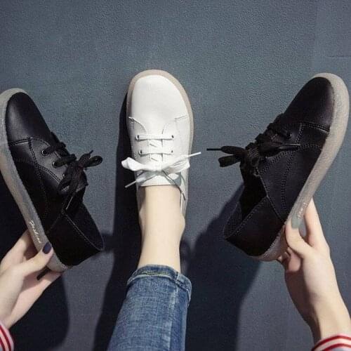 35-43 womens shoes fashion cow tendon sole fat foot single shoes 41 versatile soft sole Doudou shoes 42 small white shoes