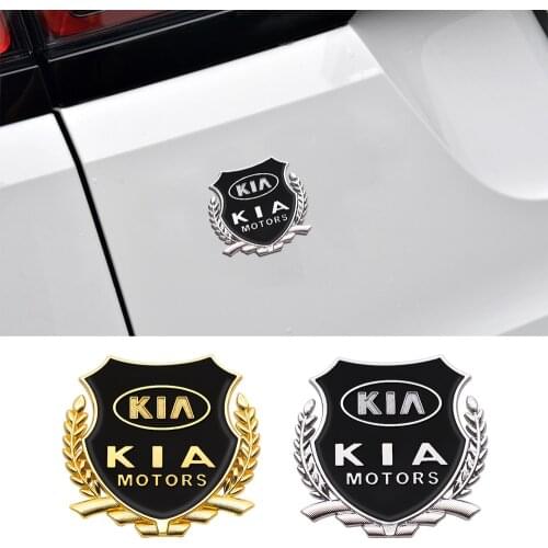 2PCS Car Badge Stickers Side Window Emblem 3D Metal Alloy Decals Exterior Accessories For Kia Motors Cerato Sportage R K2 K3 K5