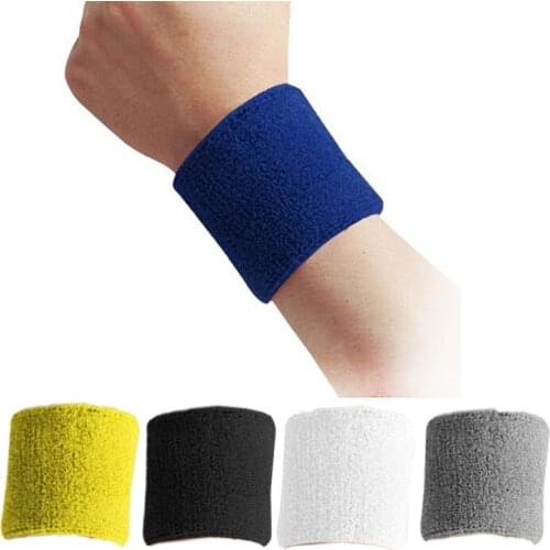 2PCS Cotton Unisex Sport Sweatband Wristband Wrist Protector Running Badminton Basketball Brace Terry Cloth Sweat 2019 TSLM1