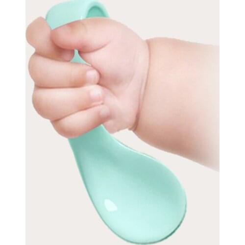 2Pcs/Set Baby Twist Fork Spoon Suit Solid Color Infant Training Spoon Sets