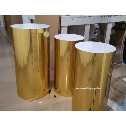 3pcs/set)Gold mirror Flower Stand plinth stand for Wedding Decoration Table Centerpiece Modern Floral Arrangement event Decor