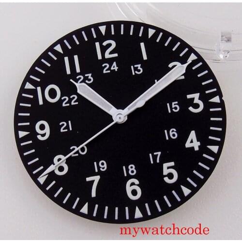 33.6mm Bliger Sterile Watch Dial Four Dial Feet For NH35A MIYOTA 8215 Automatic Movement Wristwatch Parts C3 Green Luminous