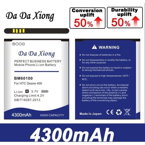 DaDaXiong 3900mAh BM60100 Battery for HTC Desire 400 Dual 506e 600 606W T606W T608T T609D Z4 One SC/ST/SU/SV C525c C525E 5088
