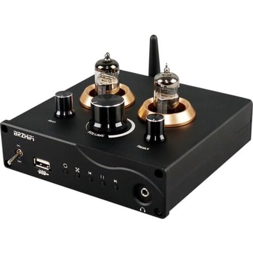 Bluetooth-Compatible 5.0 Lossless Player 6J5 Tube Preamplifier Headphone Amplifier App Remote Control Digita Turntable USB TF