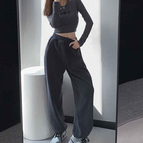 Casual Outfits for Women Letter Printing Lounge Wear Matching Sets Trousers Women Cotton Sweatpants Female Baggy Slim-fit Top