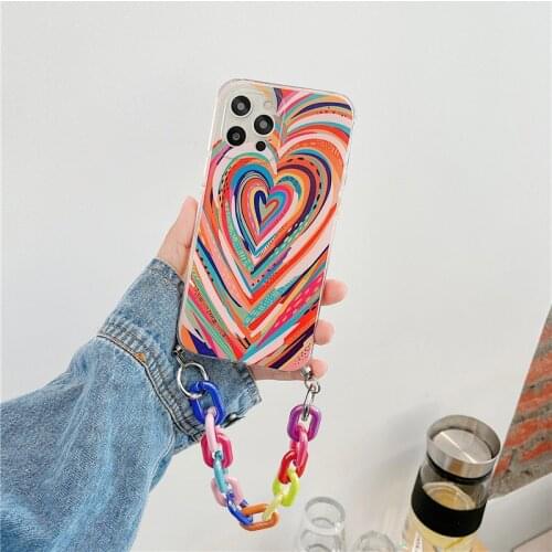 Graffiti Bracelet Phone Cases for Samsung Galaxy A21 A11 A41 A32 A31 A21S M51 M31 M31S A52 A12 A91 A01 M01 Colorful Chain Cover