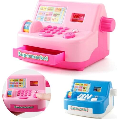 Children Kids Pretend Toys Simulated Analog Cash Register Shopping Cashier Role Playing Game Play House Money Toys Gifts#p4