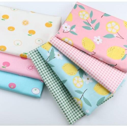 Breathable Pure Cotton Twill Fabric Full Sizes Cartoon Fruit Printed Cotton Fabric Material for DIY Sewing Quilting Patchwork