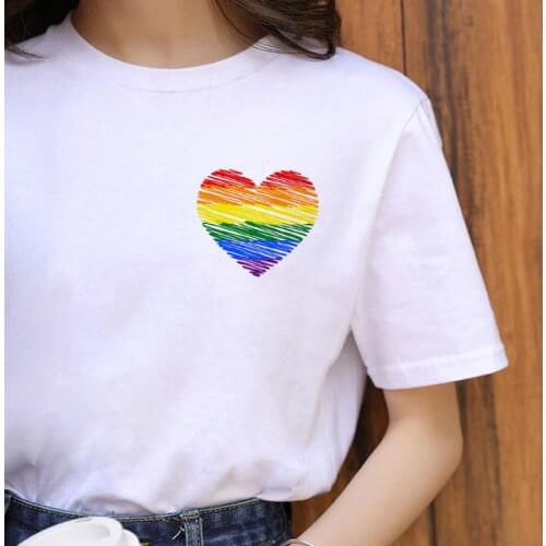Lgbt Harajuku Rainbow Gay Pride T Shirt Women Lesbian Ullzang Cartoon T-shirt 90s Graphic Casual Tshirt Fashion Top Tees Female