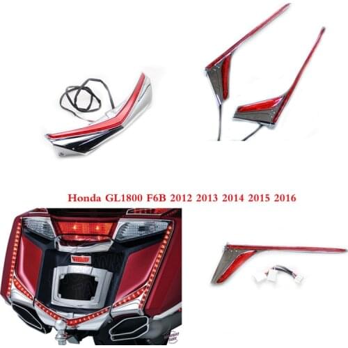 Hot sell Chrome LED Motorcycle Rear Light Vertical Strip Moto Fender Brake Tail Light Signal case for Honda GL1800 F6B 2012-2016