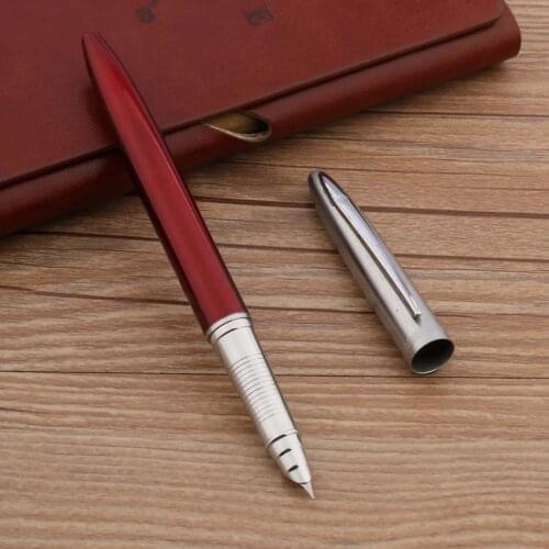 Good Quality For Stationary School Writing RED SILVER Fountain Pen