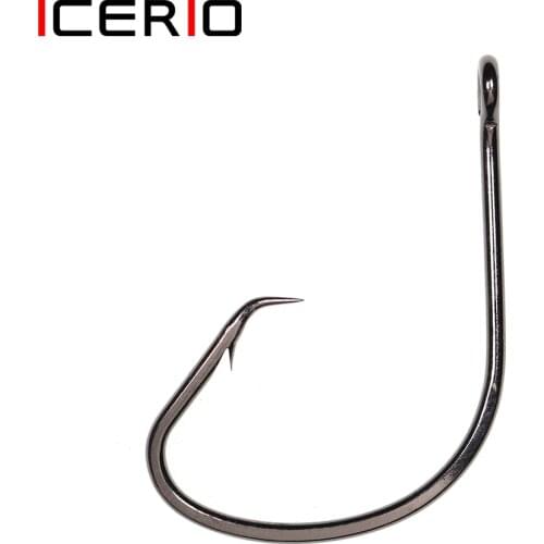 ICERIO 20PCS Black Nickel High Carbon Steel Forged Octopus Hook Snapper Snatcher Flasher Rig Circle Hooks