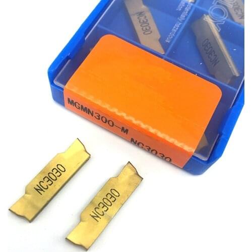 10PCS MGMN300 M NC3030 grooving carbide inserts MGMN 300 lathe cutter turning tool Parting and grooving tool Parting off