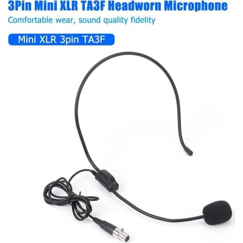 3Pin XLR Cardioid Condenser Mic Headset Microphone for AKG Wireless Bodypack Adjust the Angle of Picking up Sound at Will