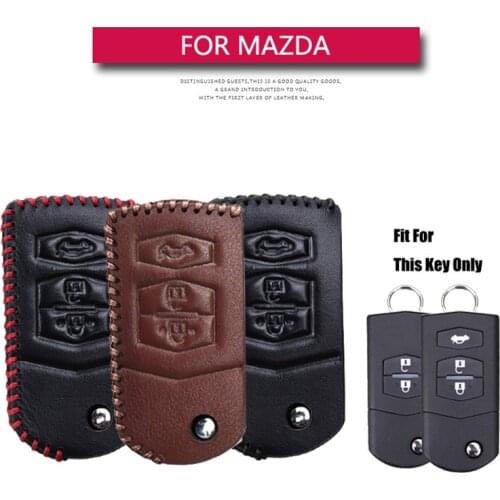 Leather Car Key Case Cover For Mazda 2 3 5 6 CX5 CX7 CX9 M6 Axela Atenza CX3 323 626 Key Holder Key Parts Skin Shell Accessories