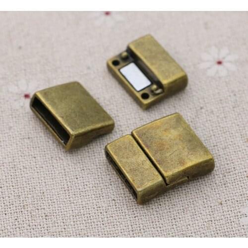 3sets Antique Bronze Plated Magnetic Claps for Jewelry Making Leather Bracelet Accessories DIY Handmade Craft 15X3mm