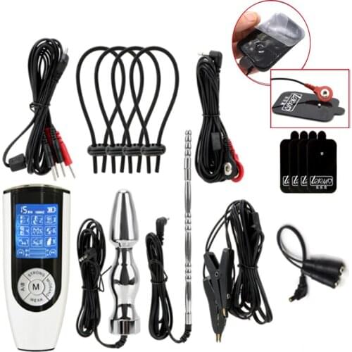 Medical Electro Nipple Clamps Anal Plug Urethral Catheter Clitoris Stimulate Body Massage Penis Ring Couples flirting Sex Toy
