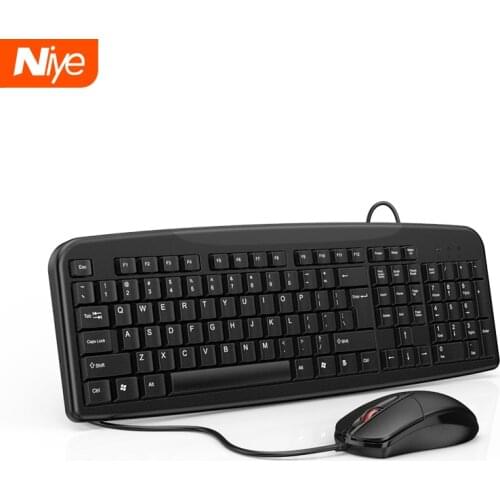 Silent Keyboard and Mouse Set Wired Full Size Keyboard Computer Ergonomic Mute Keycap Office USB Keyboard Mouse Combo PC Desktop