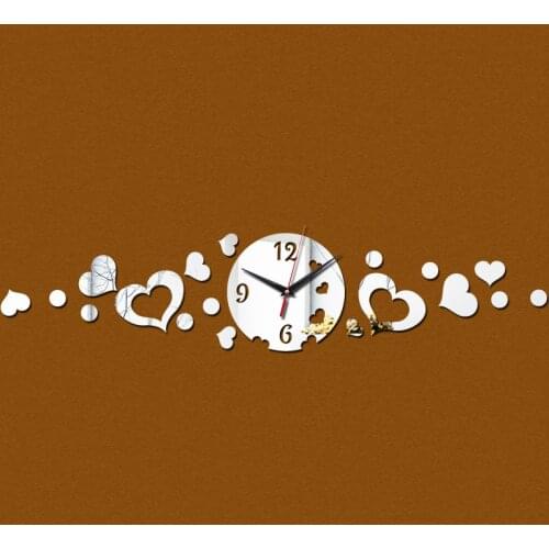 2019 new promotion real home decoration acrylic mirror wall clock diy clocks living room modern 3d quartz Abstract