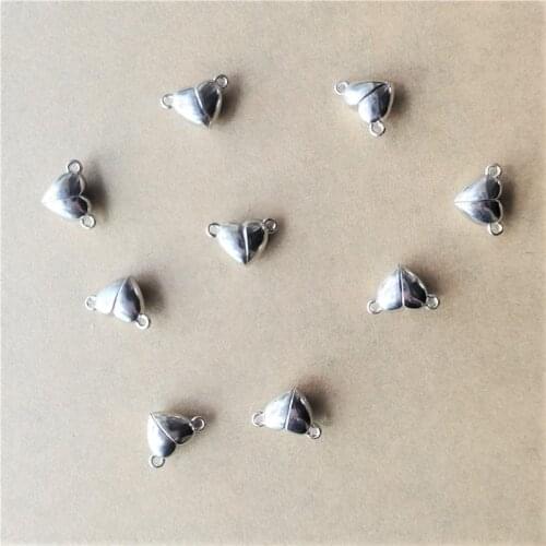 10pcs / Set Fashion Alloy Heart Magnet Charm Jewelry Bracelet Necklace Accessories Magnet Buckle Accessories Bracelet