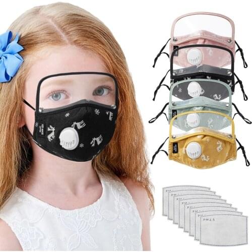 Wholesale Face Mask 1pc Kids' Child Masks With Filter Eye Shield Halloween Cosplay Mondkapjes Wasbaar Mascarillas Mondmaskers